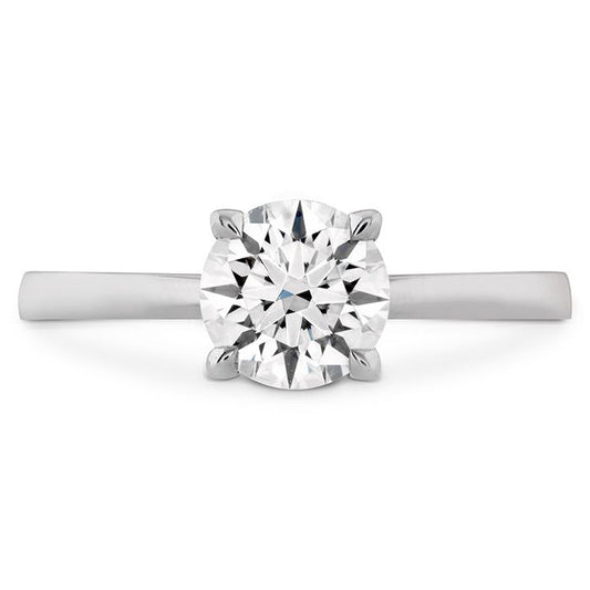 Solitaire Floral Natural Diamond Semi-Mount Engagement Ring in 18 Karat White