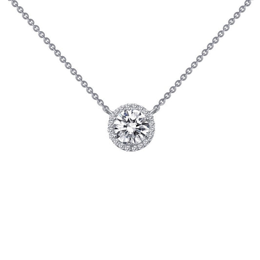 Pendant Simulated Diamond Necklace in Platinum Bonded Sterling Silver 1.23ctw