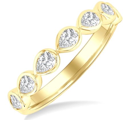 ReMARKable Designs Natural Diamond Band in 14 Karat Yellow Gold with 0.70ctw Pear Diamonds