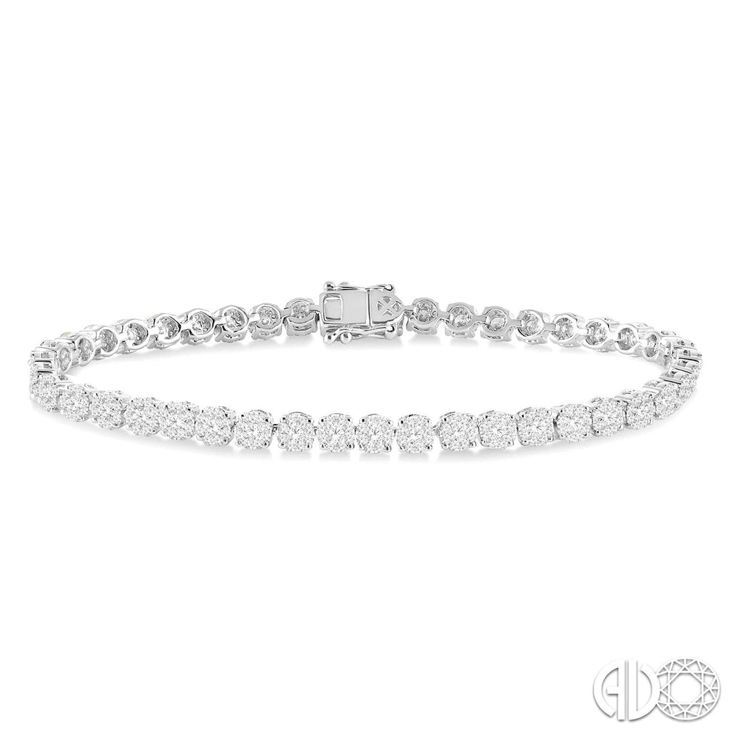Lovebright Collection Earth Mined Diamond Bracelet in 14 Karat White with 2.90ctw Round Diamonds