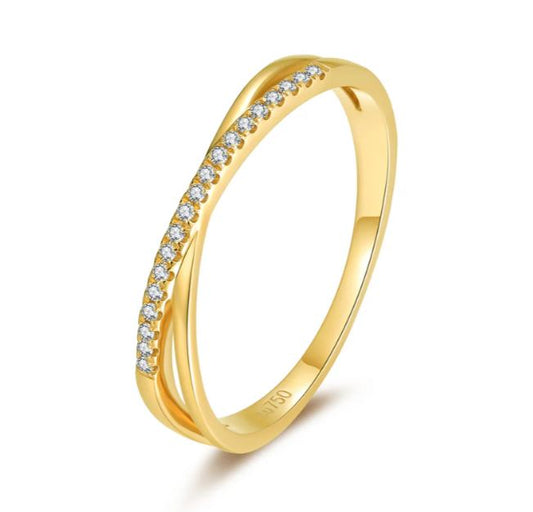 Natural Diamond Stackable Fashion Ring in 14 Karat Yellow with 0.06ctw Round Diamond