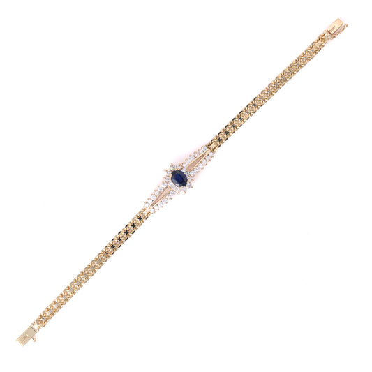 M Estate Collection Color Gemstone Bracelet in 14 Karat Yellow with 1 Oval Sapphire 7mm-7mm