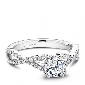 Diamond Accent Mined Diamond Engagement Ring in 14 Karat White with 0.35ctw G/H SI1 Round Diamonds