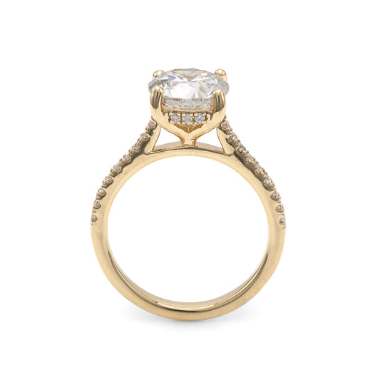 ReMARKable Designs Lab-Grown Diamond Complete Engagement Ring in 14 Karat Yellow Gold, Clarity: VS2, Color: G, Size: 7