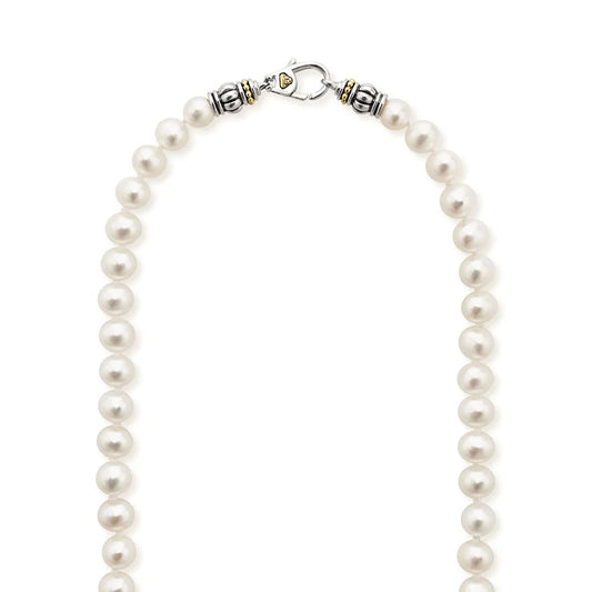 LAGOS Pearl Strand Color Gemstone Necklace in Sterling Silver 18 Karat White Yellow