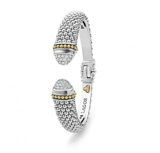 LAGOS Caviar Lux Collection Natural Diamond Bracelet in Sterling Silver with 0.71ctw Round Diamonds