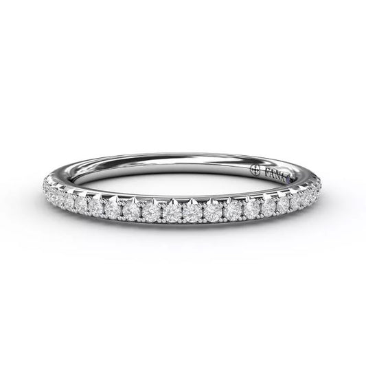 Earth Mined Diamond Stackable Ladies Wedding Band in 14 Karat White with 0.20ctw G/H SI1 Round Diamonds
