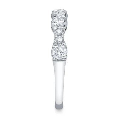14K white gold ring with round diamonds.