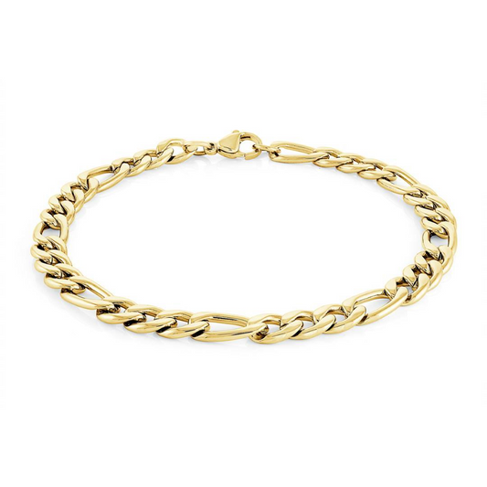 Figaro Bracelet (No Stones) in Stainless Steel Yellow