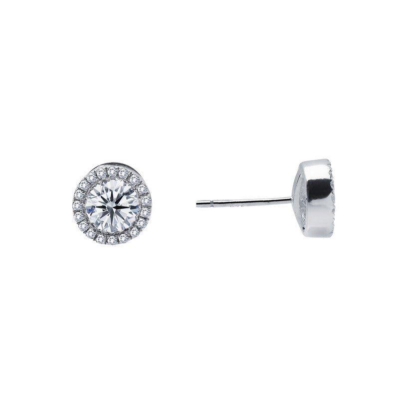 Stud Simulated Diamond Earrings in Platinum Bonded Sterling Silver 0.80ctw
