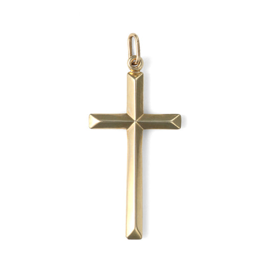M Estate Collection Cross Necklace (No Stones) in 14 Karat Yellow