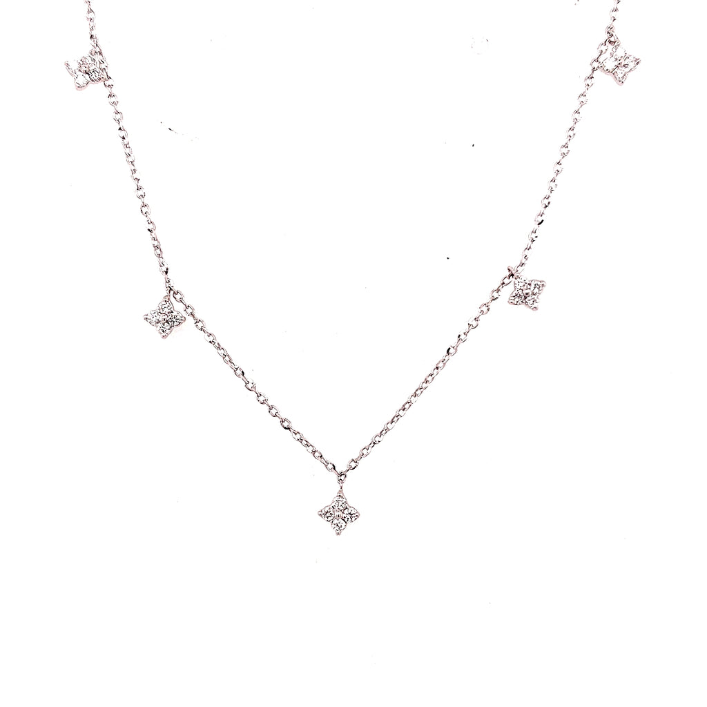 Diamond necklace with white gold chain.