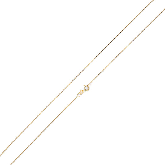 18" Box 0.58mm Chain in 14 Karat Yellow