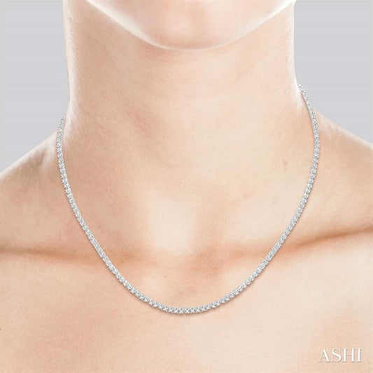 ReMARKable Designs Diamond Tennis Necklace in White Gold, Available in 3 ctw to 15 ctw