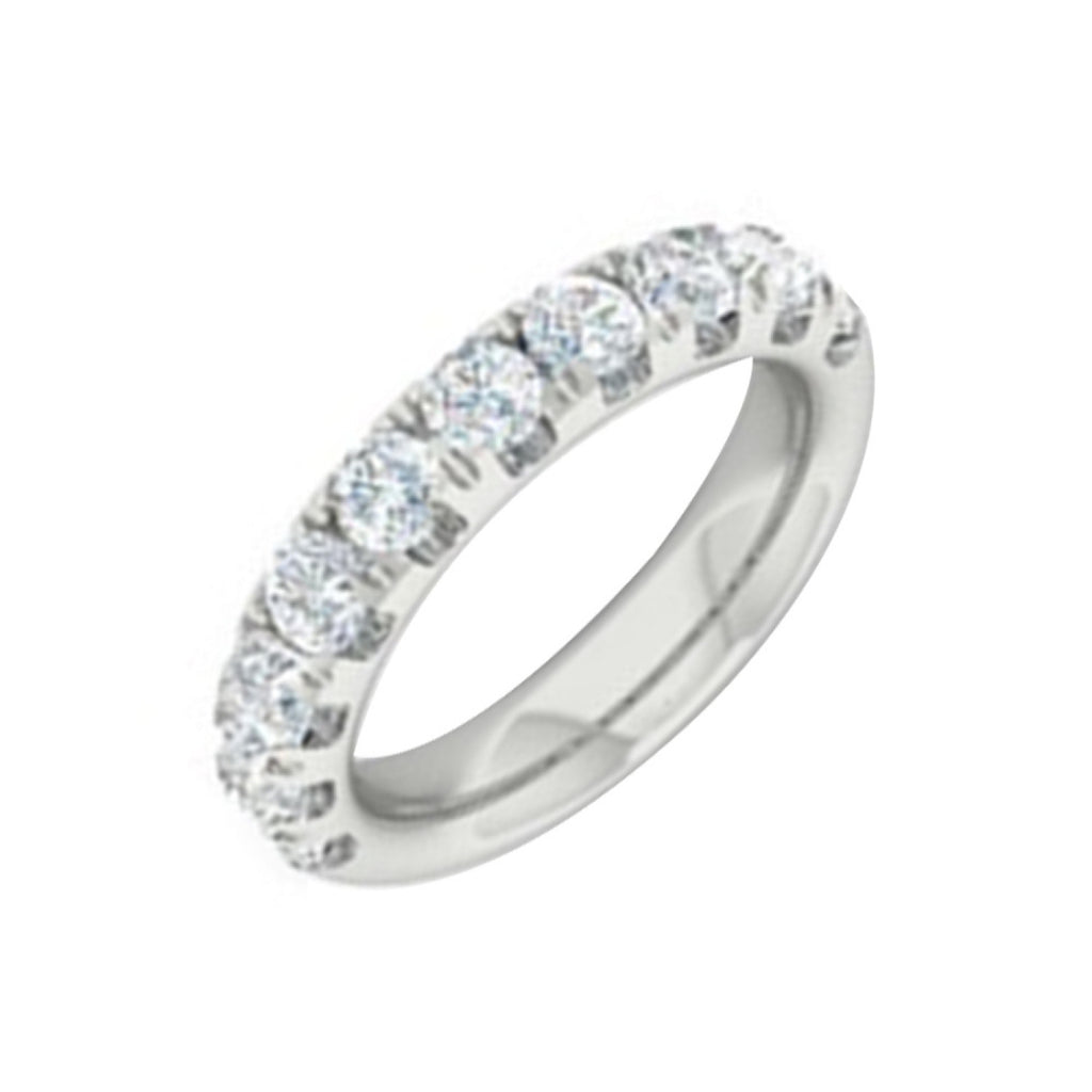 Lab-grown diamond wedding band, white gold.