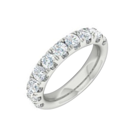 Lab-grown diamond wedding band, white gold.