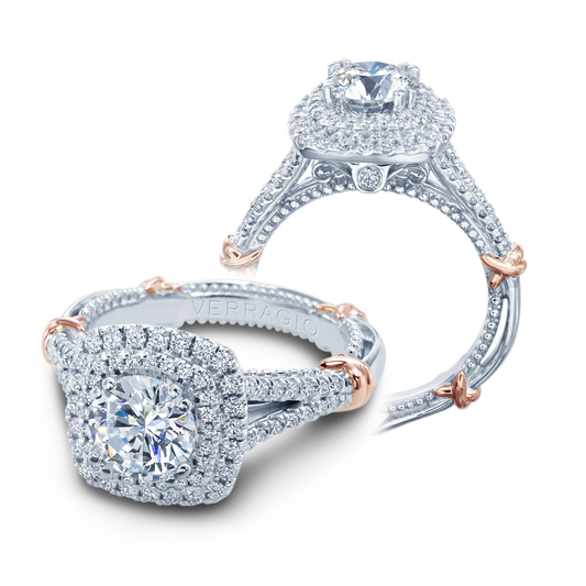 MDE HA Natural Diamond Semi-Mount Engagement Ring in 14 Karat White