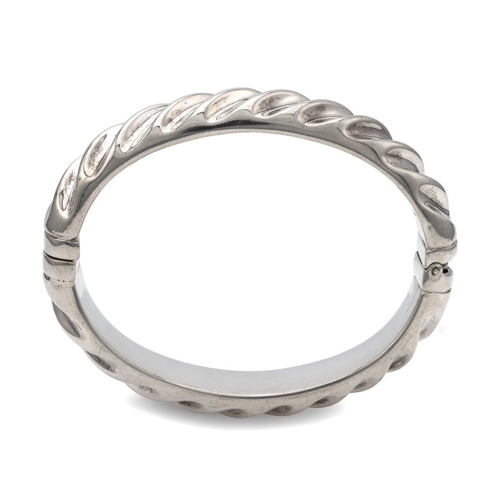 Sterling silver twisted bangle bracelet.