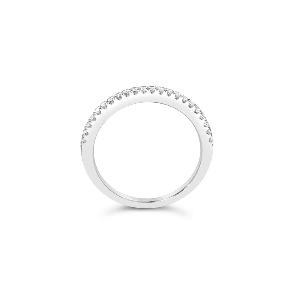14K white gold diamond wedding band