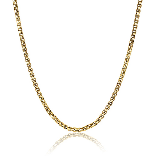 ReMARKable Designs Round Box Chain in Stainless Steel Yellow, 30" 2.5mm