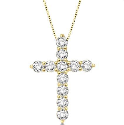 ReMARKable Designs Natural Diamond Necklace in 14 Karat Yellow Gold with 0.75ctw Round Diamonds