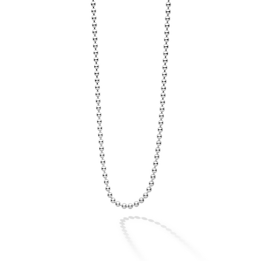 Lagos Signature Caviar Collection Chain Necklace (No Stones) in Sterling Silver White