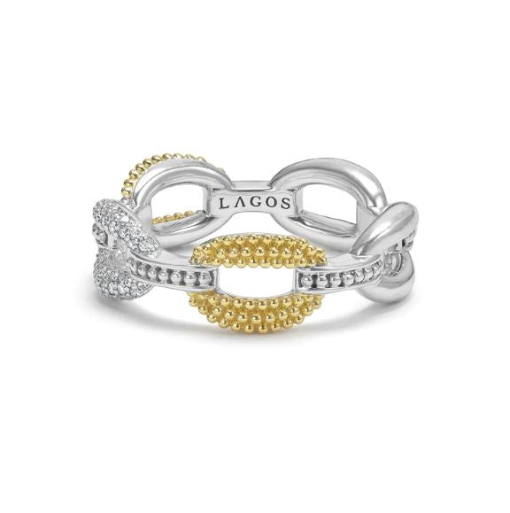 Sterling silver ring with yellow diamond accents.