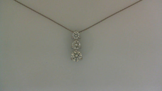 Natural Diamond Necklace in 14 Karat White with 1.00ctw Round Diamonds