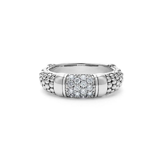 Signature Caviar Collection Earth Mined Diamond Fashion Ring in Sterling Silver White with 0.28ctw G/H SI1-SI2 Round Diamond