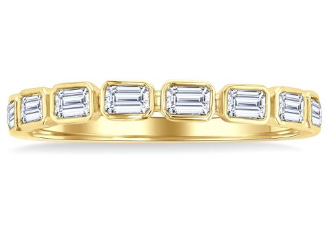 ReMARKable Designs Natural Diamond Band in 14 Karat Yellow Gold with 0.70ctw Emerald Diamonds