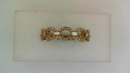 14K yellow gold ring with diamond circles.