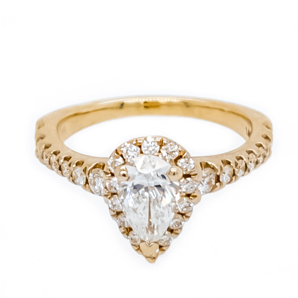 Marks 89 Pre-Set Earth Mined Complete Diamond Engagement Ring in 14 Karat Yellow with 0.63ctw G SI1 Pear Diamond