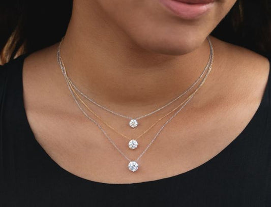 DIALOG SOLUTIONS INC Necklace in 18 Karat White Gold with 1.08ctw of Round Lab-Grown Diamonds