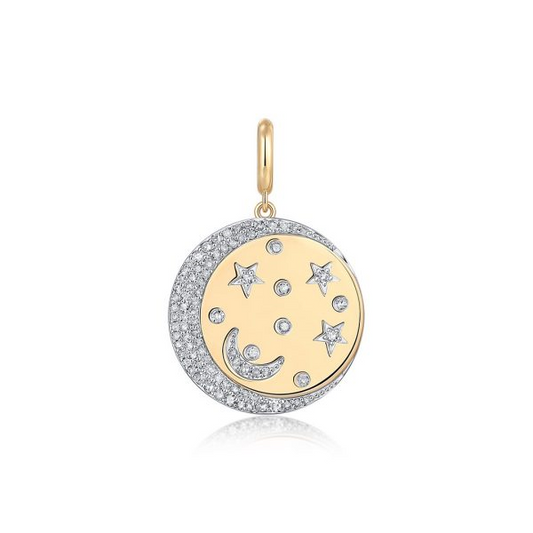 Mondrian Collection Natural Diamond Necklace in 14 Karat Yellow Gold with 0.49ctw Round Diamonds