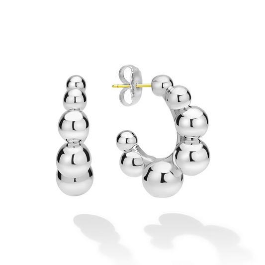 LAGOS J Hoop Earrings (No Stones) in Sterling Silver