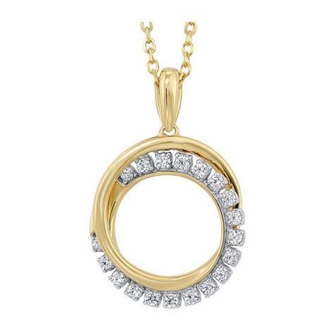 ReMARKable Designs Natural Diamond Earth Mined Necklace in 10 Karat Yellow Gold with 0.10ctw Round Diamonds