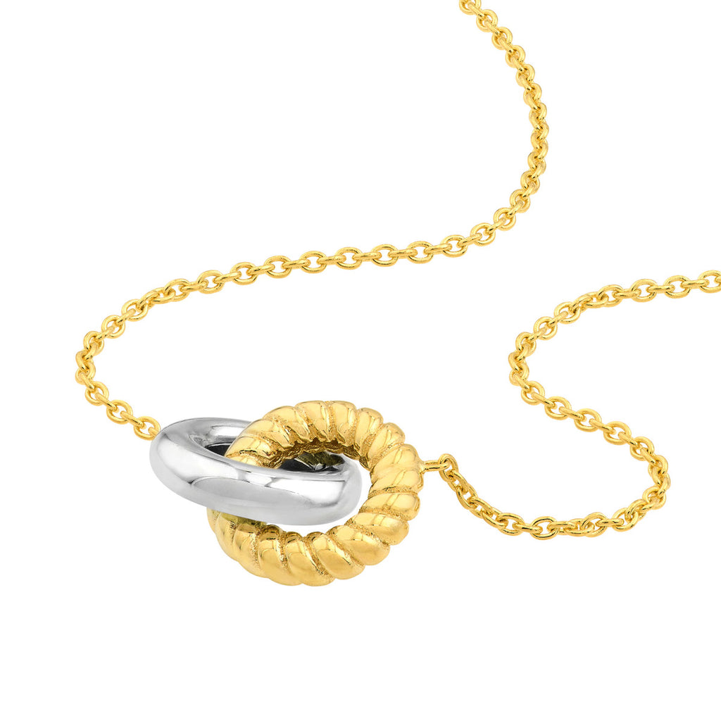 14K white and yellow gold twisted necklace.