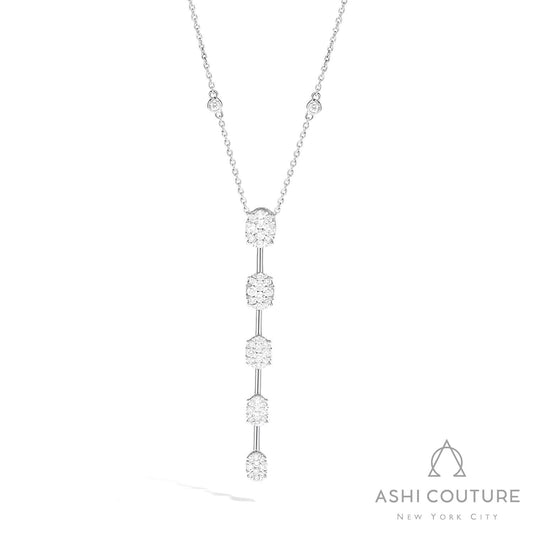 ReMARKable Designs Diamonds, LLC Lovebright Collection Natural Diamond Pendant Necklace in 18 Karat White Gold with 1.60ctw Round Diamonds, Cable Link Chain, Lobster Claw Clasp
