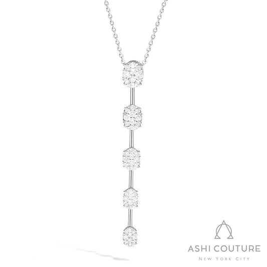 ReMARKable Designs Diamonds, LLC Lovebright Collection Natural Diamond Pendant Necklace in 18 Karat White Gold with 1.60ctw Round Diamonds, Cable Link Chain, Lobster Claw Clasp