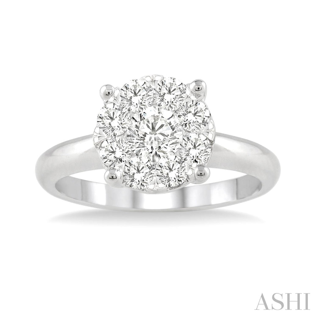 Solitaire diamond ring, 14K white gold.