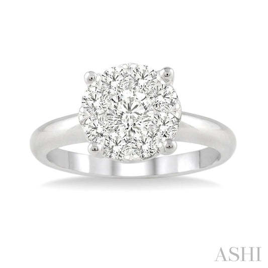 Solitaire diamond ring, 14K white gold.