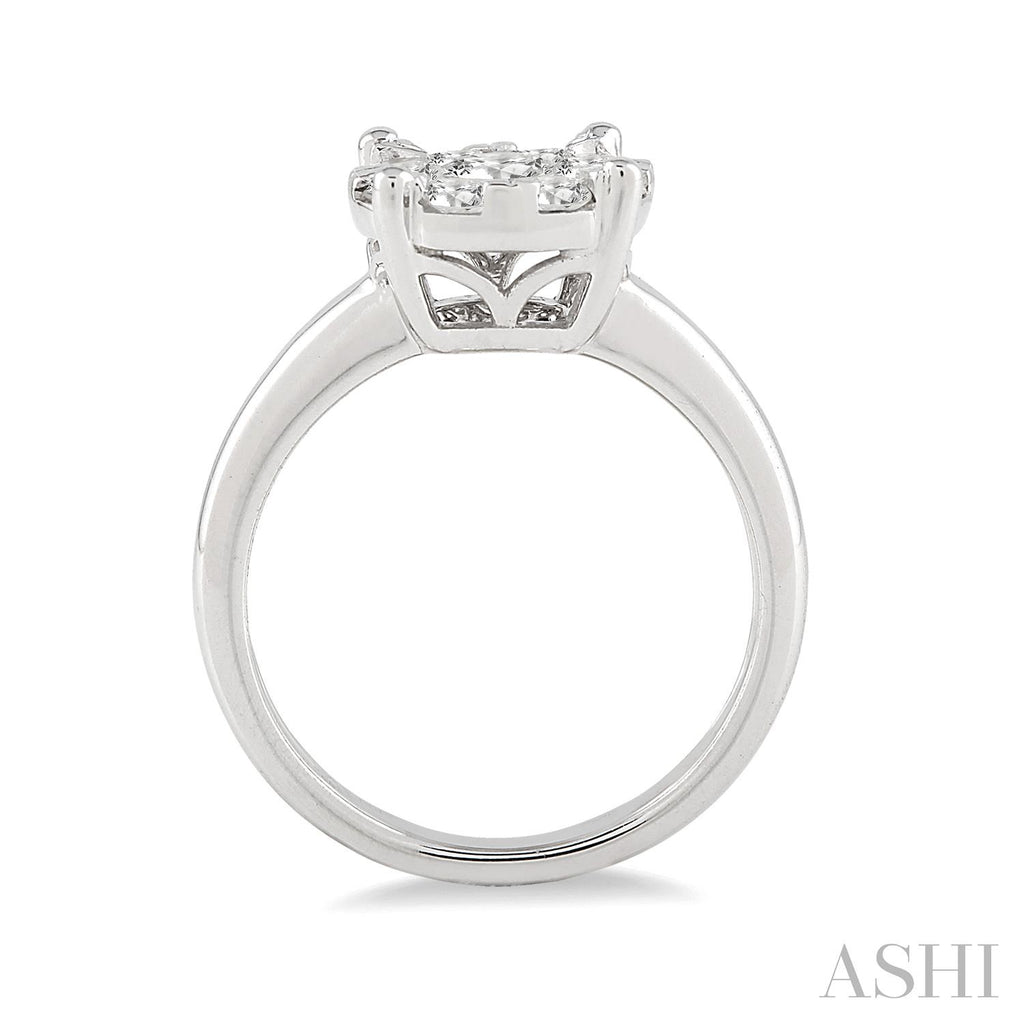 14K white gold diamond engagement ring.