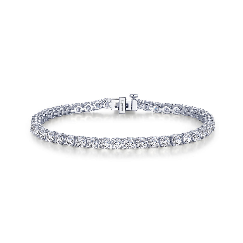 Simulated diamond bracelet in platinum silver.