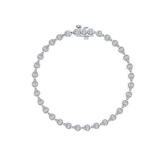 Tennis Simulated Diamond Bracelet in Platinum Bonded Sterling Silver 3.30ctw