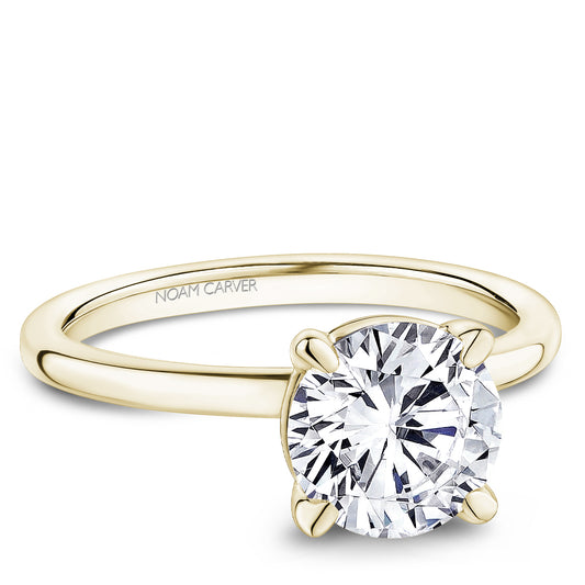 14K yellow gold solitaire diamond ring