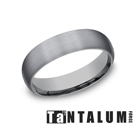 Tantalum grey carved band, satin finish.