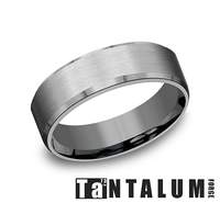 Benchmark Men's Carved Band (No Stones) in Tantalum Grey 7MM