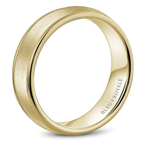14K Yellow Gold Carved Band, Polished Satin Finish