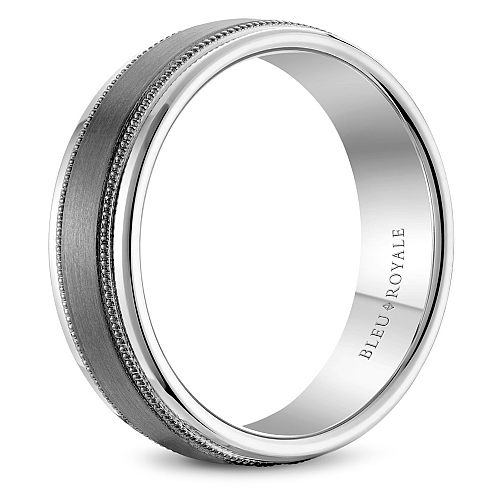 Tantalum and white gold carved band.