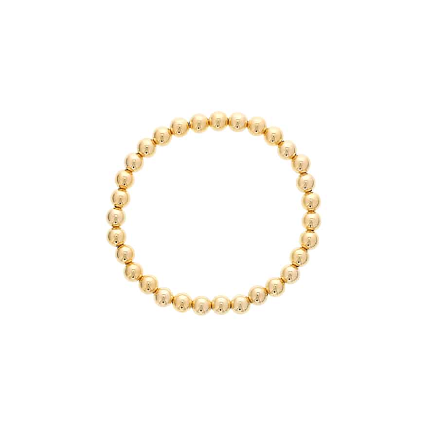 Gold-filled yellow stretch bracelet, round beads.